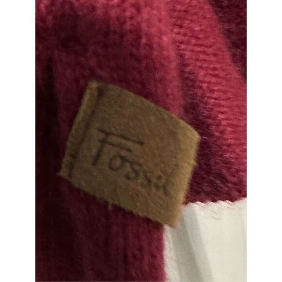 NICE Burgundy colored unisex men or women fossil approximately 79 inches scarf G - Picture 4 of 4